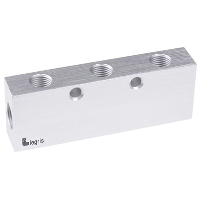 Legris3313 6 Outlet Manifold, G 3/8 G 1/4