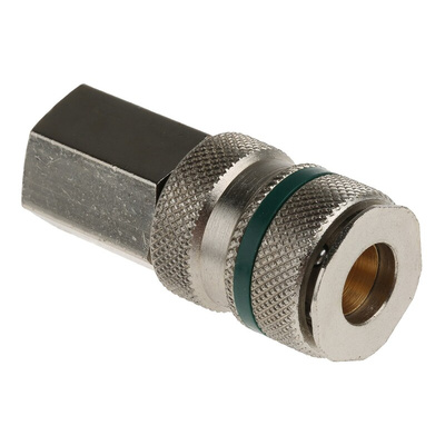 RS PRO Brass Female Pneumatic Quick Connect Coupling, G 1/4 Female Threaded