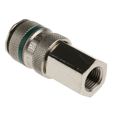 RS PRO Brass Female Pneumatic Quick Connect Coupling, G 1/4 Female Threaded