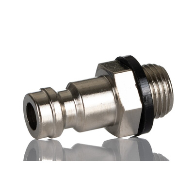 RS PRO Brass Male Pneumatic Quick Connect Coupling, G 1/8 Male Threaded