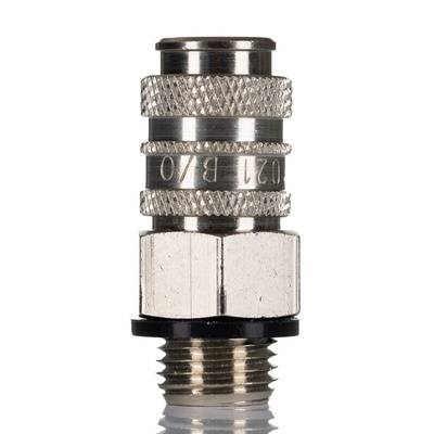 RS PRO Brass Male Pneumatic Quick Connect Coupling, G 1/4 Male Threaded