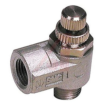 SMC AS Series Threaded Speed Controller, NPT 1/8 Male Inlet Port x NPT 1/8 Female Outlet Port