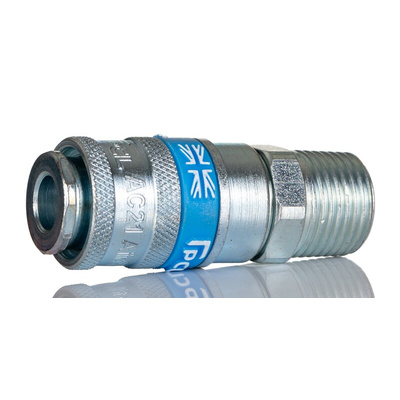 PCL Steel Male Pneumatic Quick Connect Coupling, R 1/2 Male Threaded
