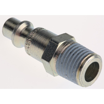 CEJN Steel Male Pneumatic Quick Connect Coupling, R 1/4 Male Threaded