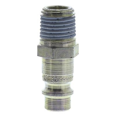 CEJN Steel Male Pneumatic Quick Connect Coupling, R 1/4 Male Threaded