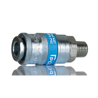 PCL Steel Male Pneumatic Quick Connect Coupling, R 1/4 Male Threaded