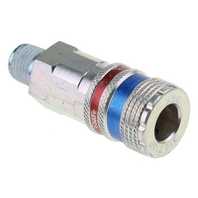 CEJN Brass, Stainless Steel Male Pneumatic Quick Connect Coupling, R 1/4 Male Threaded