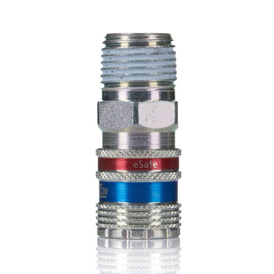 CEJN Brass, Stainless Steel Male Pneumatic Quick Connect Coupling, R 1/2 Male Threaded