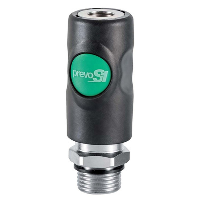 PREVOST Composite Body Male Safety Quick Connect Coupling, G 3/8 Male Threaded