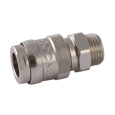 RS PRO Nickel Plated Brass Male Quick Air Coupling, G 1/2 Male 1/2in Threaded