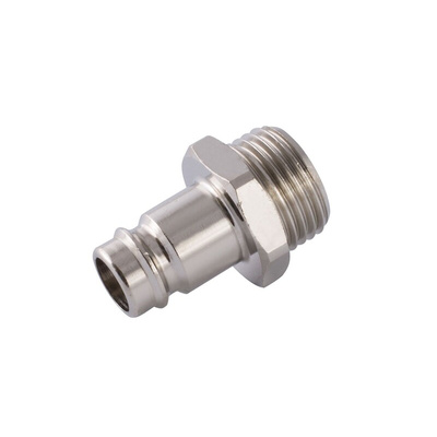 RS PRO Nickel Plated Brass Male Coupler Nipple, G 3/8 Male 3/8in Threaded