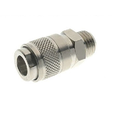 RS PRO Brass Female Quick Air Coupling, G 1/4 Male Threaded