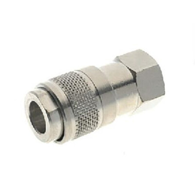 RS PRO Brass Female Quick Air Coupling, G 1/4 Female Threaded