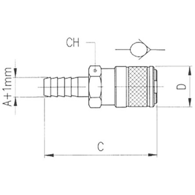 RS PRO Brass Male Quick Air Coupling, 8mm Hose Barb