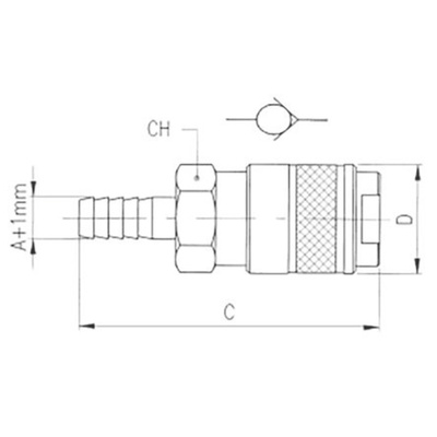 RS PRO Brass Male Quick Air Coupling, 10mm Hose Barb