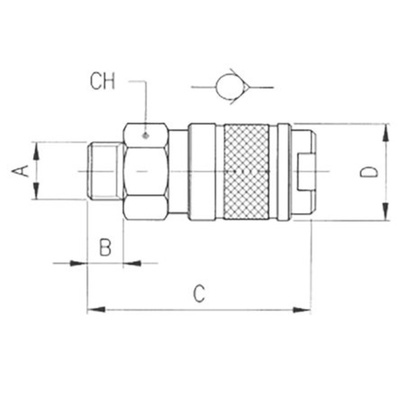 RS PRO Brass Female Quick Air Coupling, G 1/4 Male Threaded