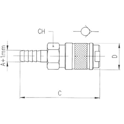 RS PRO Brass Male Quick Air Coupling, 8mm Hose Barb