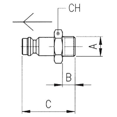 RS PRO Brass Male Coupler Nipple, G 1/4 Male 1/4in Threaded