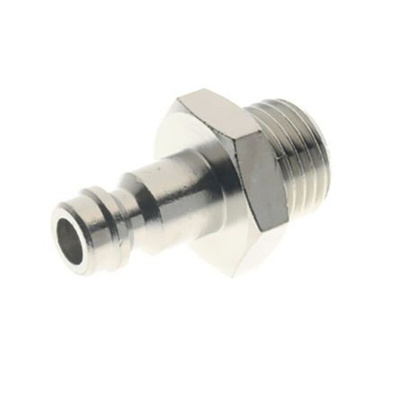 RS PRO Brass Male Coupler Nipple, G 1/4 Male 1/4in Threaded