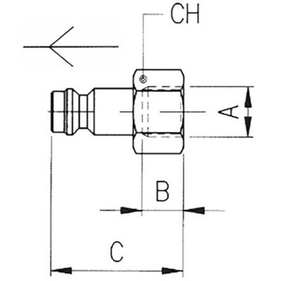 RS PRO Brass Male Coupler Nipple, G 1/8 Female 1/8in Threaded