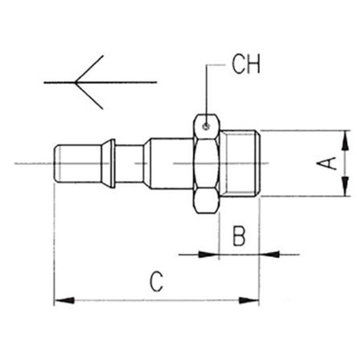 RS PRO Brass Male Coupler Nipple, G 1/4 Male 1/4in Threaded