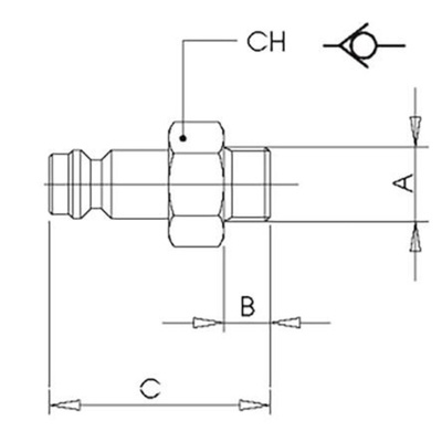 RS PRO Brass Male Coupler Nipple, G 1/4 Male 1/4in Threaded