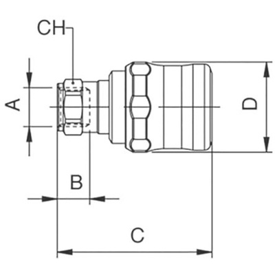 RS PRO Brass Female Quick Air Coupling, 1/4in Hose Barb