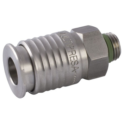 RS PRO Steel Male Pneumatic Straight Threaded-to-Tube Adapter, 1/4 in Male 4mm Threaded, Tube
