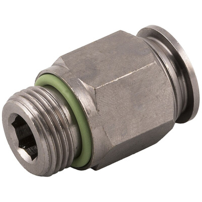 RS PRO Nickel Plated Brass Male Pneumatic Straight Threaded-to-Tube Adapter, 1/8 in Male 4mm Threaded, Tube