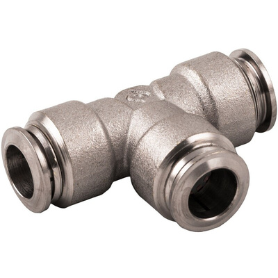 RS PRO Nickel Plated Brass Pneumatic Quick Connect Coupling, 12mm Tube