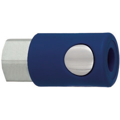 RS PRO Zinc Plated Steel Female Pneumatic Quick Connect Coupling, 1/4 in Female Threaded
