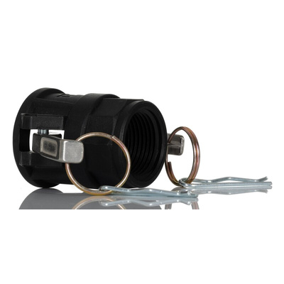 RS PRO Polypropylene Resin Female Pneumatic Quick Connect Coupling, BSPP 1 in Thread