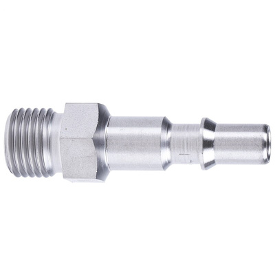 Staubli – Fluid Connectors Stainless Steel Male Safety Quick Connect Coupling, G 1/4 Male Threaded