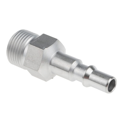 Staubli – Fluid Connectors Stainless Steel Male Safety Quick Connect Coupling, G 3/8 Male Threaded