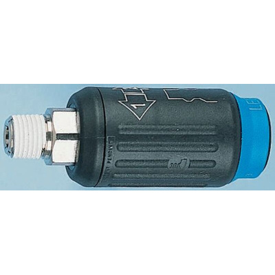 Legris Reinforced Polymer Male Pneumatic Quick Connect Coupling, R 1/4 Male Threaded