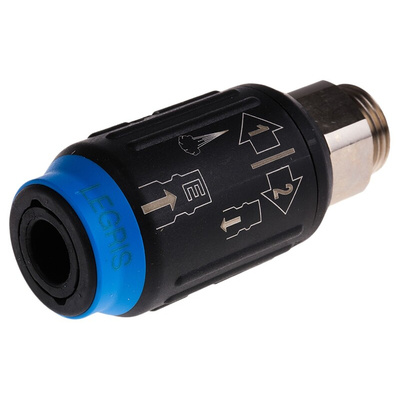 Legris Reinforced Polymer Male Pneumatic Quick Connect Coupling, G 1/2 Male Threaded