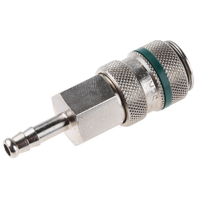 RS PRO Brass Male Pneumatic Quick Connect Coupling, 6mm Hose Barb