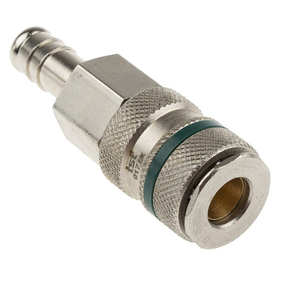 RS PRO Brass Male Pneumatic Quick Connect Coupling, 10mm Hose Barb
