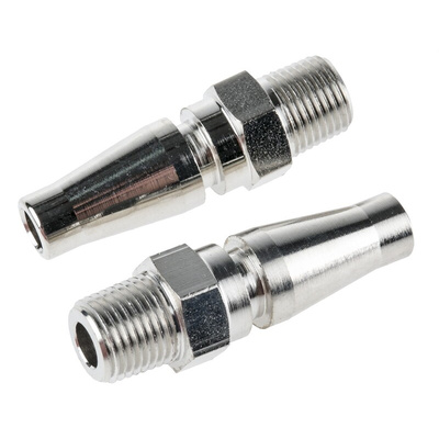 RS PRO Brass, Steel Male Pneumatic Quick Connect Coupling, R 1/8 Male Threaded