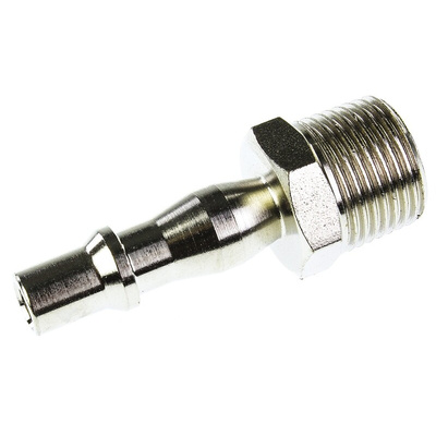 RS PRO Brass Male Pneumatic Quick Connect Coupling, R 3/8 Male Threaded