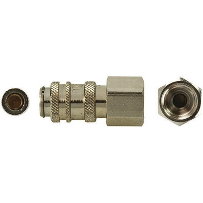 RS PRO Brass Female Pneumatic Quick Connect Coupling, G 1/8 Female Threaded
