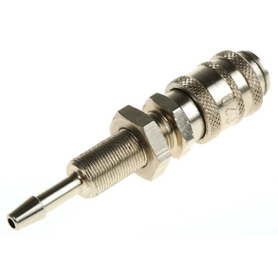 RS PRO Brass Male Pneumatic Quick Connect Coupling, Metric M7 Male 3mm Hose Barb