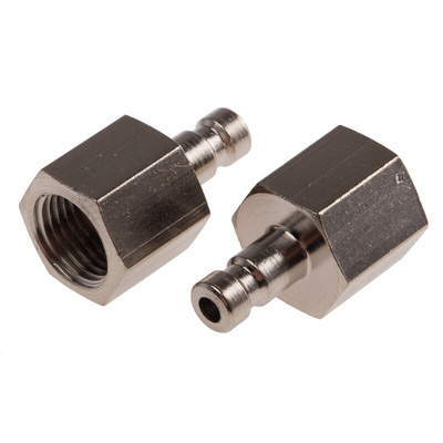 RS PRO Brass Female Pneumatic Quick Connect Coupling, G 1/8 Female Threaded