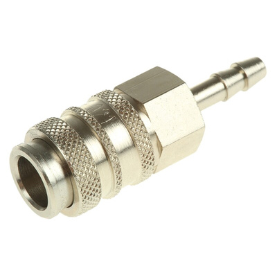 RS PRO Brass Male Pneumatic Quick Connect Coupling, 4mm Hose Barb