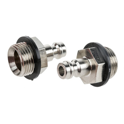 RS PRO Brass Male Pneumatic Quick Connect Coupling, G 3/8 Male Threaded
