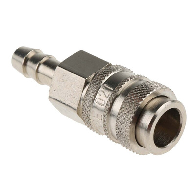 RS PRO Brass Male Pneumatic Quick Connect Coupling, 6mm Hose Barb