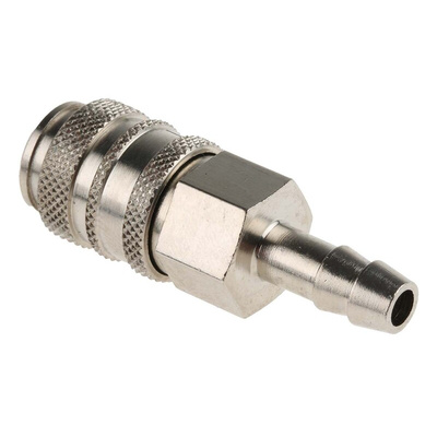 RS PRO Brass Male Pneumatic Quick Connect Coupling, 6mm Hose Barb