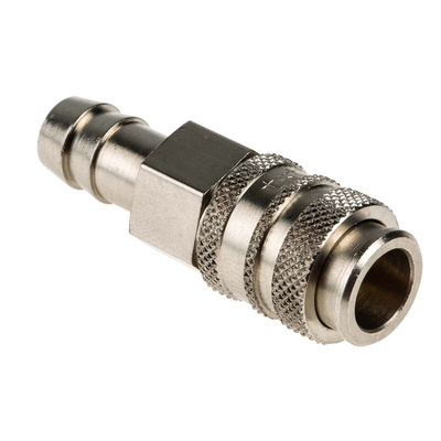 RS PRO Brass Male Pneumatic Quick Connect Coupling, 9mm Hose Barb