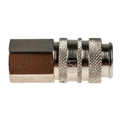 RS PRO Brass Female Pneumatic Quick Connect Coupling, G 1/8 Female Threaded