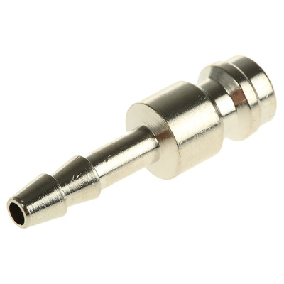 RS PRO Brass Male Pneumatic Quick Connect Coupling, 4mm Hose Barb